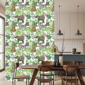 Papier Peint Animaux Sauvages Et Feuilles – Image 4