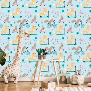 Papier Peint Feuilles D'animaux Pour La Chambre De Bébé – Image 5