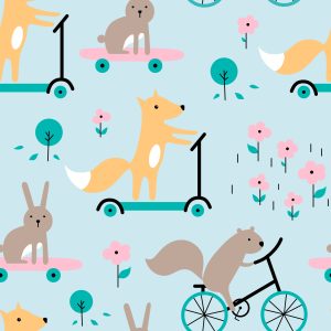 Papier Peint Feuilles D'animaux Pour La Chambre De Bébé – Image 1