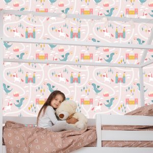 Papier Peint Dragons Licornes D'une Chambre D'enfant De Conte De Fées – Image 7
