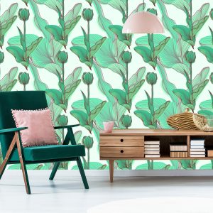 Papier Peint Belles Feuilles Et Fleurs – Image 6