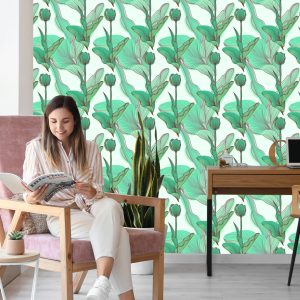 Papier Peint Belles Feuilles Et Fleurs – Image 7