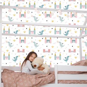 Papier Peint Dragons De Nuages ​​De Conte De Fées Pour La Chambre De Bébé – Image 7