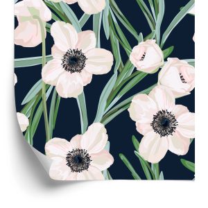 Papier Peint Fleurs - Anémone Sur Fond Sombre – Image 2