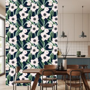 Papier Peint Fleurs - Anémone Sur Fond Sombre – Image 4