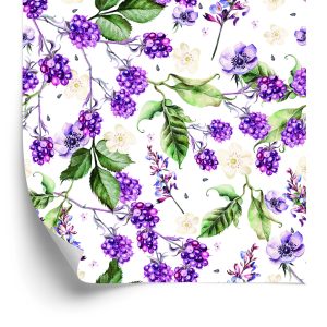 Papier Peint Pour La Cuisine Fruit Feuilles Fleurs – Image 2