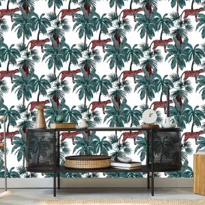 Papier Peint Chats Sauvages Et Palmiers – Image 5