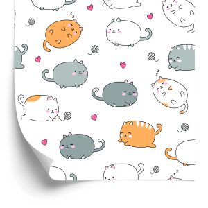 Papier Peint Pour Les Enfants - Happy Cats – Image 2