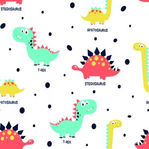 Papier Peint Dinosaures En Pointillés Colorés Pour La Chambre De Bébé – Image 1
