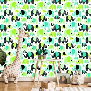 Papier Peint Pour Chambre De Garçon Éléphants Colorés – Image 5