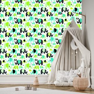 Papier Peint Pour Chambre De Garçon Éléphants Colorés – Image 3