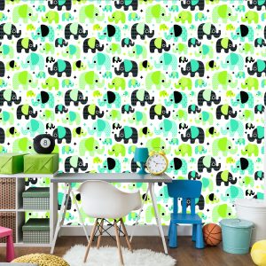 Papier Peint Pour Chambre De Garçon Éléphants Colorés – Image 4