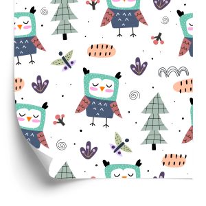 Papier Peint Hiboux Aux Papillons – Image 2