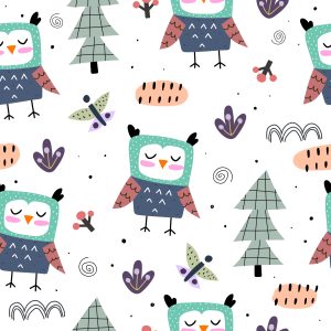 Papier Peint Hiboux Aux Papillons – Image 1