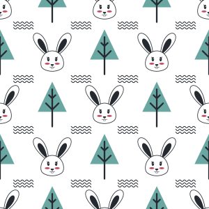 Papier Peint Lapins Et Arbres – Image 1