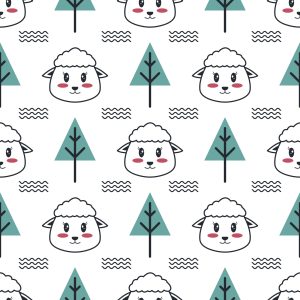 Papier Peint Moutons Près Des Arbres – Image 1