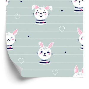 Papier Peint Lapins, Sur, A, Rayé, Fond – Image 2