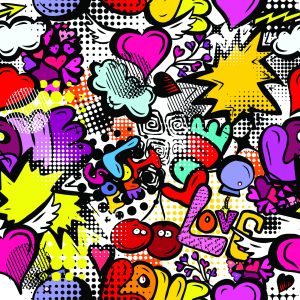 Papier Peint Graffiti Avec Des Cerises – Image 1