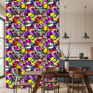 Papier Peint Graffiti Avec Des Cerises – Image 4