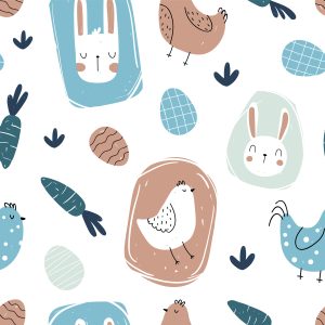 Papier Peint Lapins Et Oiseaux – Image 1
