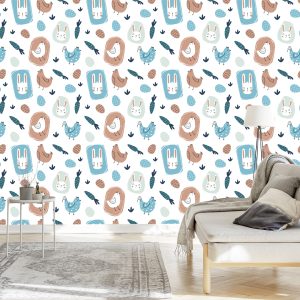 Papier Peint Lapins Et Oiseaux – Image 3