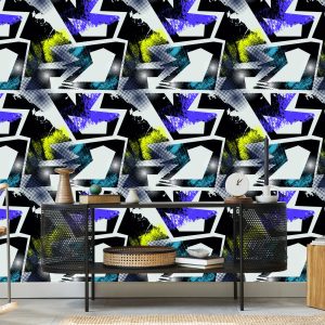 Papier Peint Graffiti Jaune Violet – Image 5