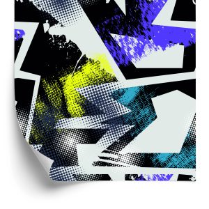 Papier Peint Graffiti Jaune Violet – Image 2