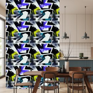 Papier Peint Graffiti Jaune Violet – Image 4