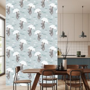 Papier Peint Lapins Sous Parapluies – Image 4