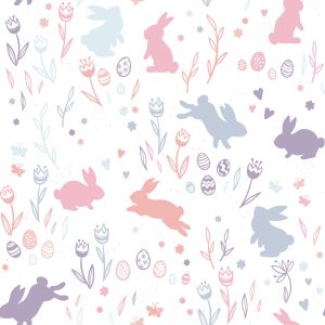 Papier Peint Lapins Et Papillons – Image 1