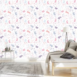 Papier Peint Lapins Et Papillons – Image 3