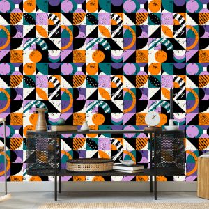 Papier Peint Graffiti Avec Des Éléments Orange – Image 5