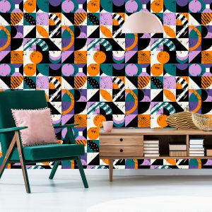 Papier Peint Graffiti Avec Des Éléments Orange – Image 6