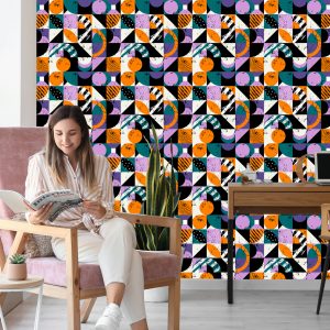 Papier Peint Graffiti Avec Des Éléments Orange – Image 7