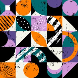 Papier Peint Graffiti Avec Des Éléments Orange – Image 1