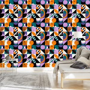 Papier Peint Graffiti Avec Des Éléments Orange – Image 3