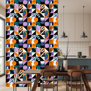 Papier Peint Graffiti Avec Des Éléments Orange – Image 4