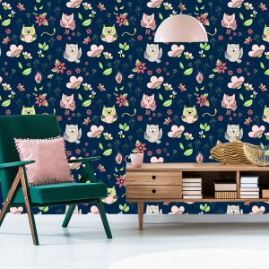 Papier Peint Hiboux Sur Fond Sombre – Image 6