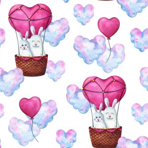 Papier Peint Lapins Dans Les Nuages – Image 1