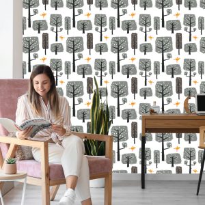 Papier Peint Arbres Forestiers Naturels Pour Chambre De Bébé – Image 7