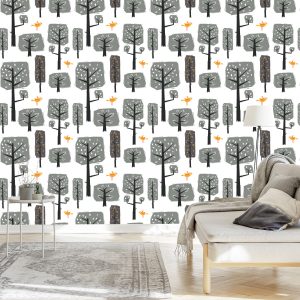 Papier Peint Arbres Forestiers Naturels Pour Chambre De Bébé – Image 3