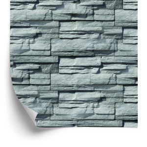 Papier Peint Pierre Ardoise Dans Les Tons De Gris - Effet 3D – Image 2