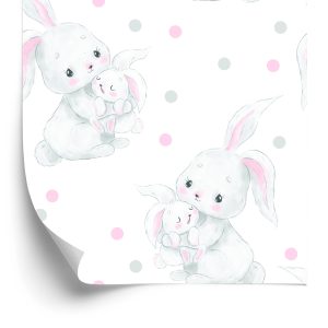 Papier Peint Lapins Avec Des Points En Arrière-Plan – Image 2