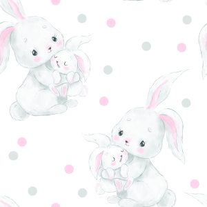 Papier Peint Lapins Avec Des Points En Arrière-Plan – Image 1