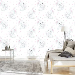 Papier Peint Lapins Avec Des Points En Arrière-Plan – Image 3