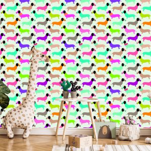 Papier Peint Petits Teckels Colorés Chambre Des Filles – Image 5