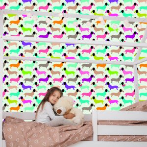Papier Peint Petits Teckels Colorés Chambre Des Filles – Image 7