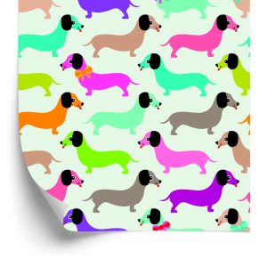 Papier Peint Petits Teckels Colorés Chambre Des Filles – Image 2