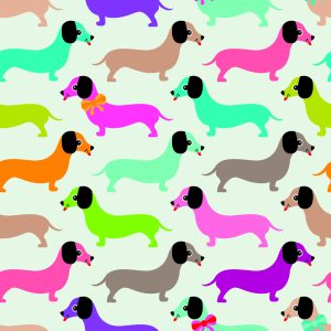 Papier Peint Petits Teckels Colorés Chambre Des Filles – Image 1