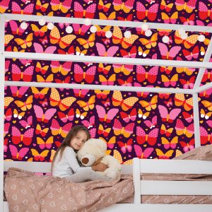 Papier Peint Pour Les Filles Papillons À Pois Colorés – Image 7